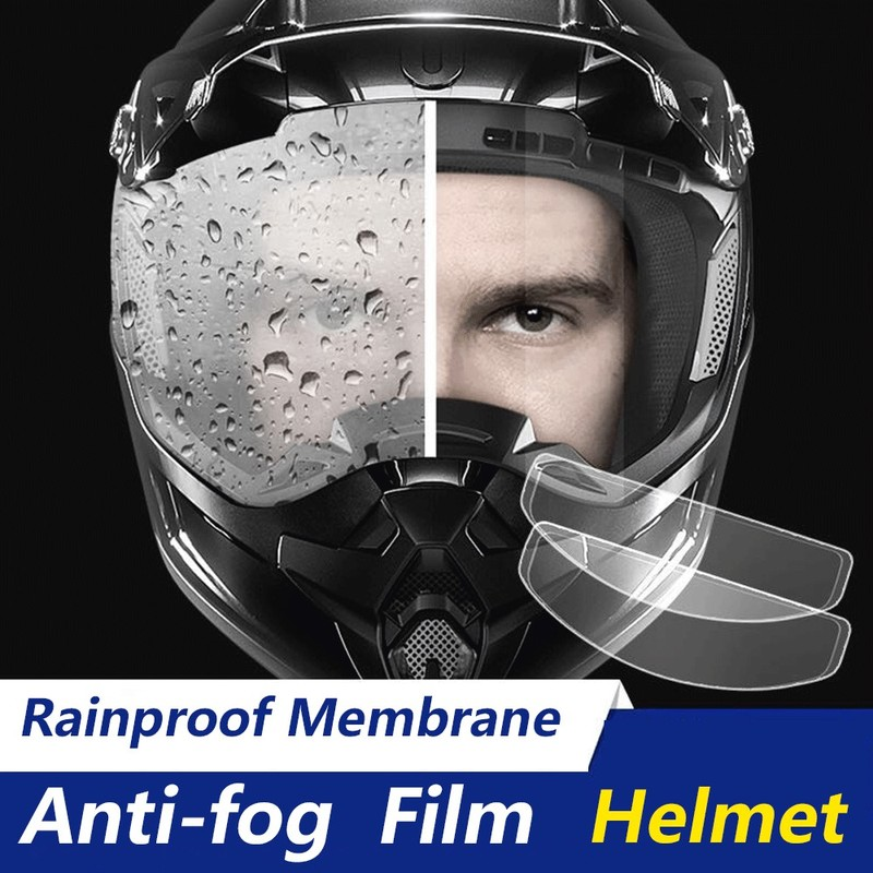 オートバイのヘルメット用の防曇フィルム,防雨,ナノコーティング,防曇,透明ステッカー,安全運転用ヘルメットアクセサリー