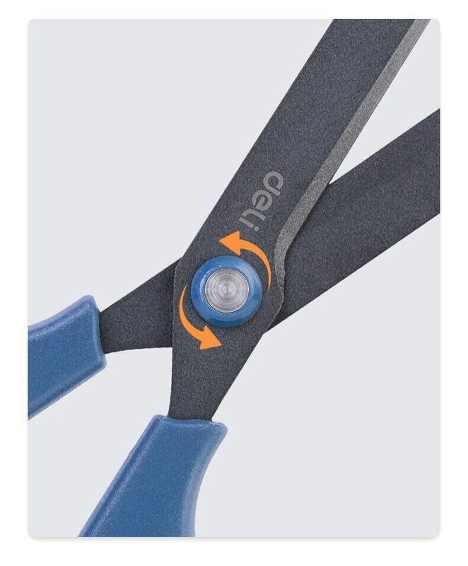 Deli gunting Teflon 170mm Anti lengket antikarat gunting rumah kantor besi tahan karat gunting jahit untuk perlengkapan peralatan Sekolah