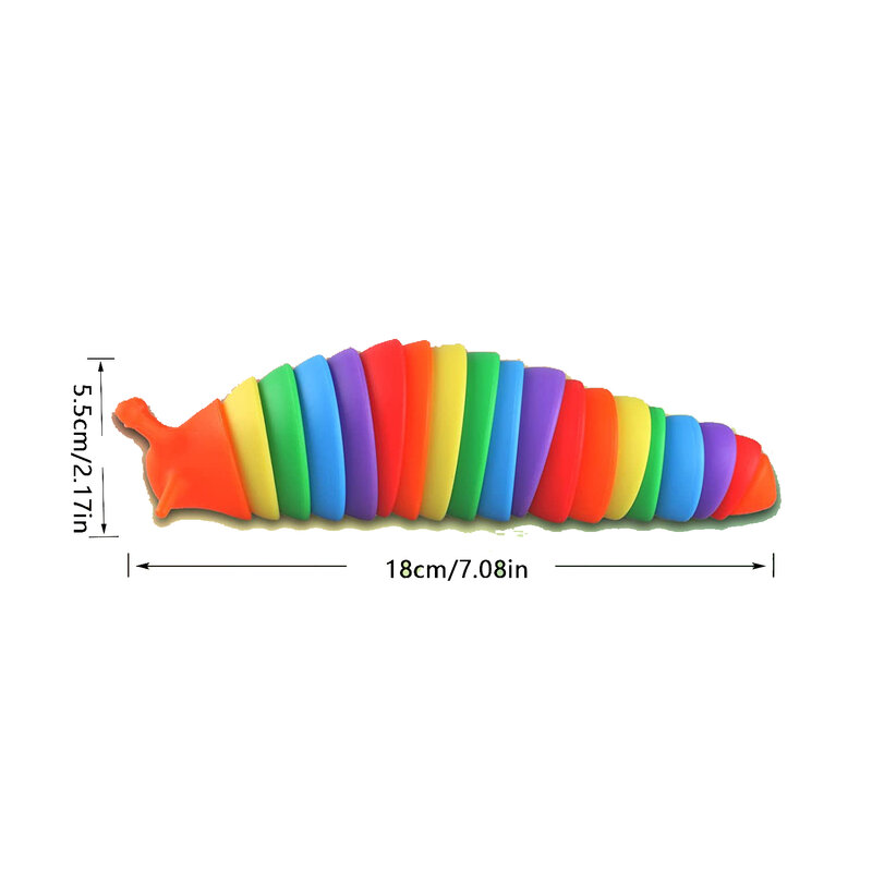 Fidget Slak Speelgoed Voor Kinderen 18Cm 3d Kleurrijke Sensorische Slak Verlicht Leuke Decompressie Speelgoed Creatief Twist Rups Fidget Speelgoed