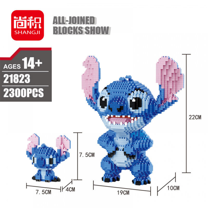 2300 Stuks + Mini Bakstenen Speelgoed Steek Diamant Bouwsteen Microsteek Disney 3d Model Lilo & Stitch Voor Kinderen Nano Blok