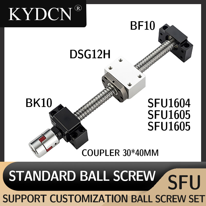 Husillo de bolas sfu1605, conjunto final personalizado usado cnc, máquina pequeña de rodamiento, modo de uso para imp