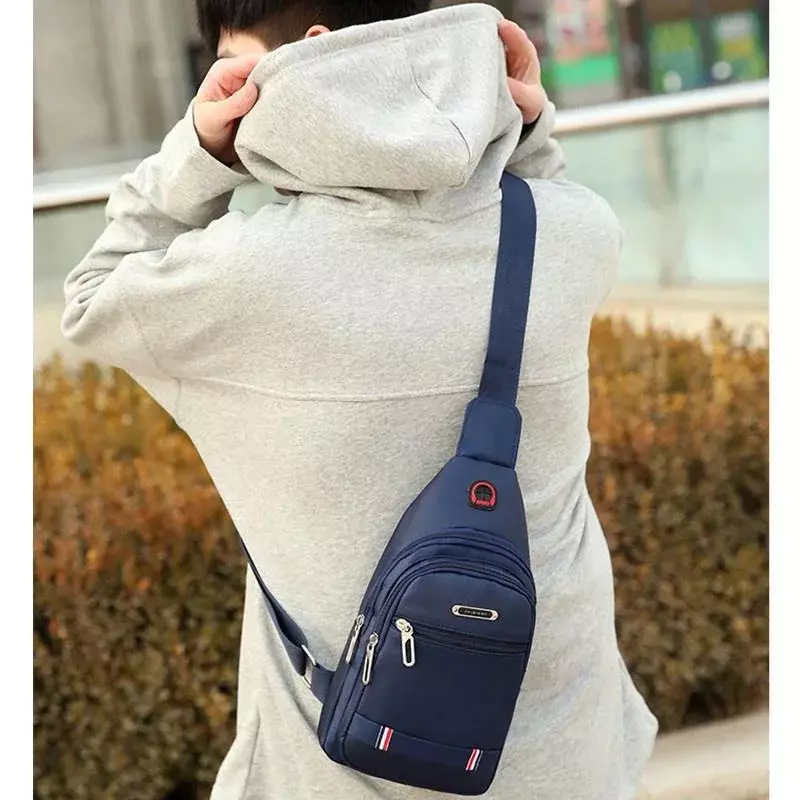 Unisex Canvas Leisure Sports Small Backpack Oxford Cloth One-shoulder Messenger Bag Chest Bag