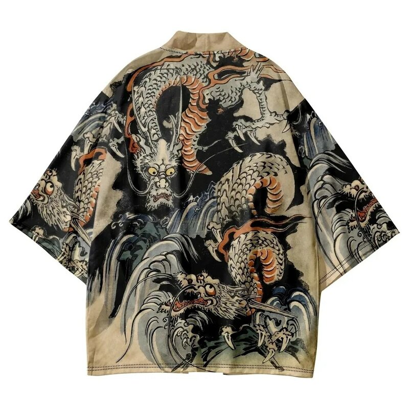 Tradizionale Samurai Kimono uomo giapponese Anime Dragon Print Cosplay Haori donna donna Cardigan Yukata Shirt Summer Robe