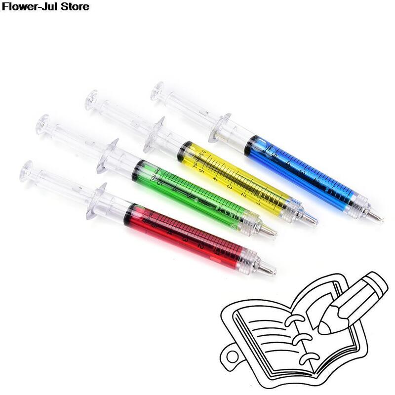 10 buah/lot kreatif baru pena jarum suntik bentuk khas lucu alat tulis pena pulpen peluru 5mm hadiah anak-anak pulpen hadiah