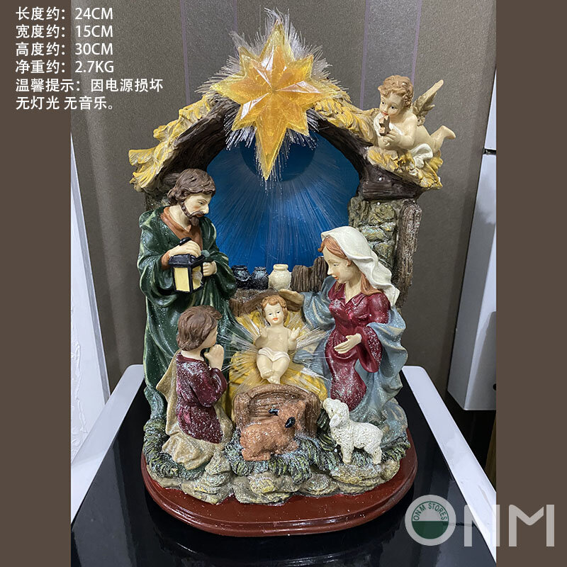 سانتا فاميليا نوتردام الأب يسوع مستقرة الحلي الكاثوليكية المهد ميلاد المسيح مجموعة عيد الميلاد الديكور هدية