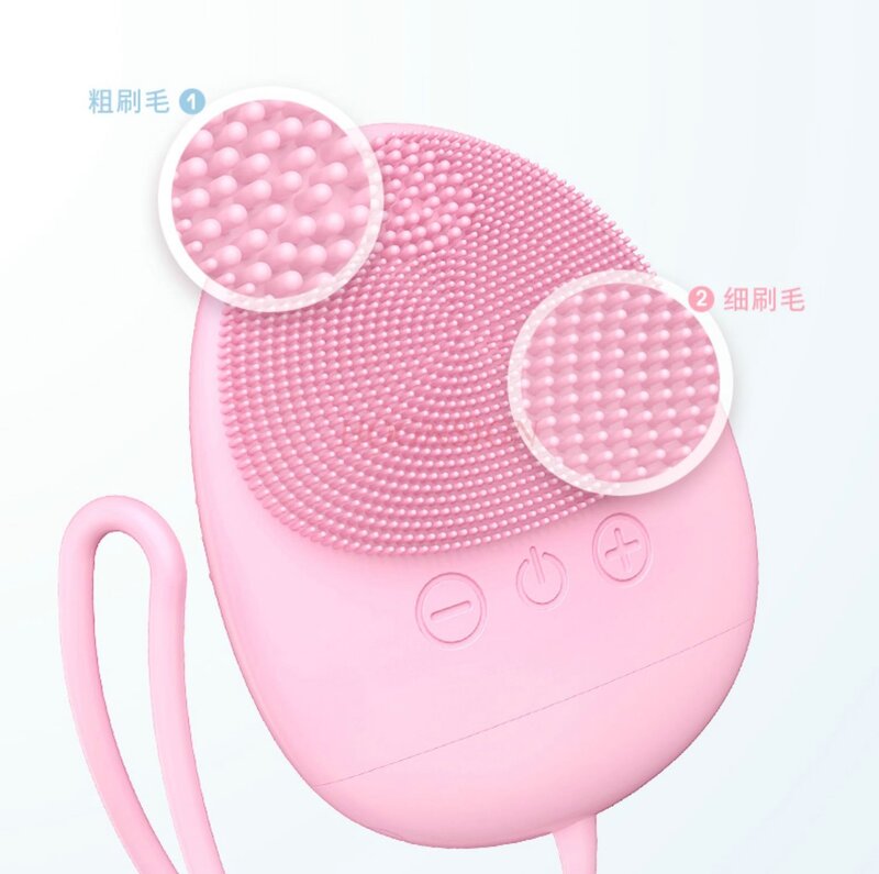 Masajeador facial eléctrico de silicona para limpieza de poros del hogar y limpieza facial