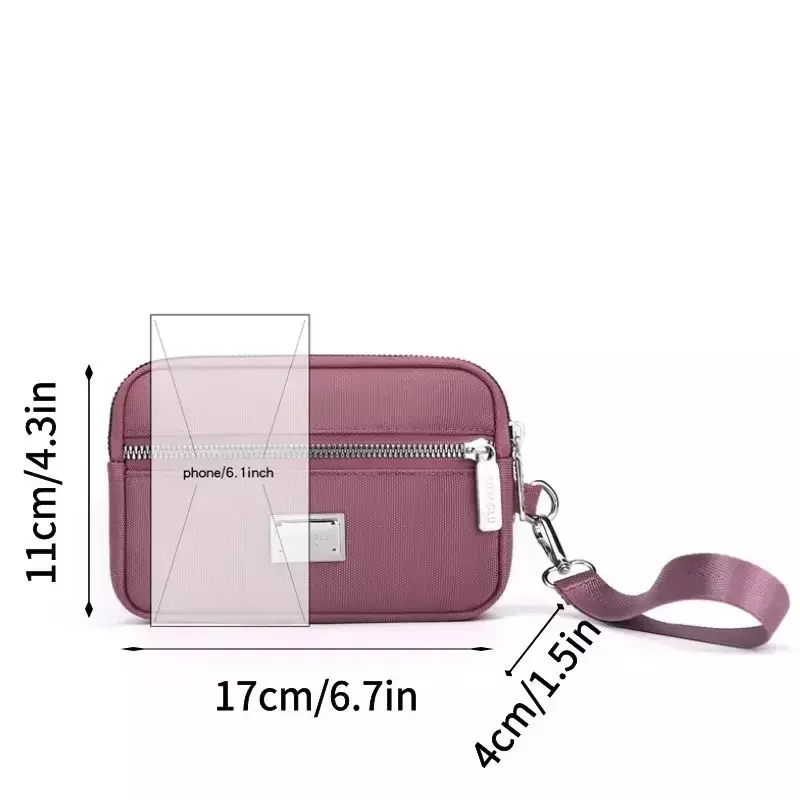 KIP01-Bolso de mano de nailon para mamá, bolsa pequeña cuadrada de varias capas, versión coreana, novedad de 2023