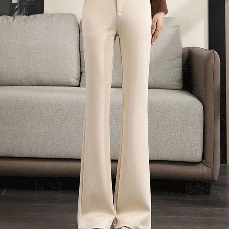 2024 New Summer High Waist Retro Korean Style Elegant Fashion Women's Clothing Casual Solid Button Loose Chic Y2K Bell-bottoms