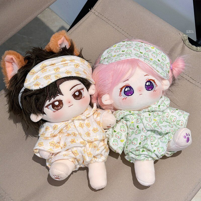 Puppen kleider für 20cm Idol puppen Baby puppe schöne Pyjamas mit Augen maske ausgestopftes Baumwoll spielzeug für Korea Star Kpop Exo
