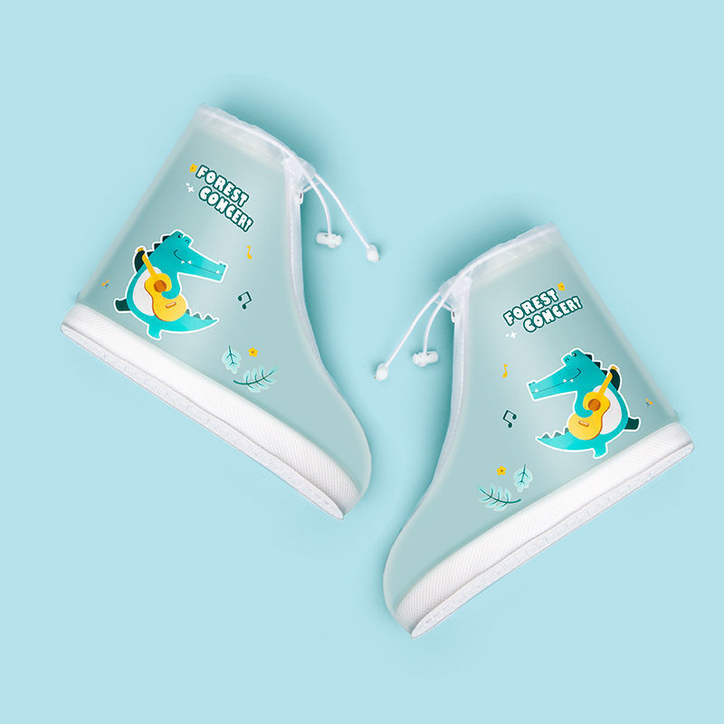 Children's Rain Shoe Covers for Boys and Girls PVC Waterproof Water Shoe Covers Cute Cartoon Students Foot Cover Four Seasons
