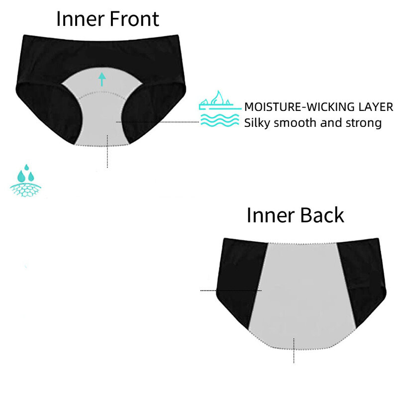 SULIAMCOXY-ropa interior de cuatro capas para mujer, servilletas sanitarias sin absorción de encaje a prueba de fugas, bragas menstruantes