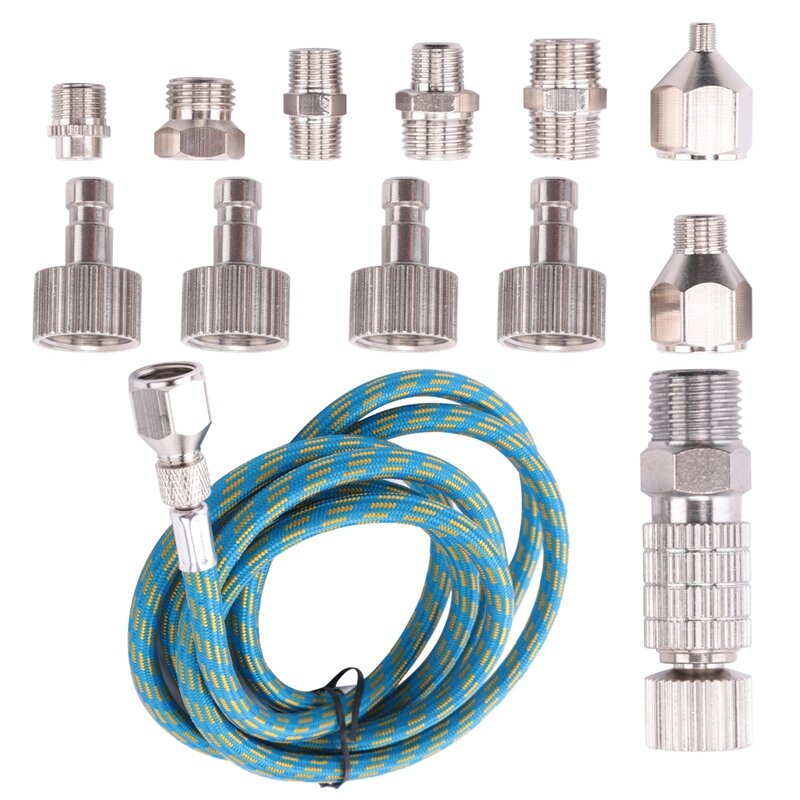 Airbrush Adapter Set, Quick Release Airbrush Adapter Kit, Nylon Braided Air Hose, For Air Compressor And Airbrush Hose