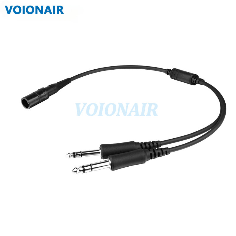 VOIONAIR A20 Aviation Headset with 6Pin Lemo to General Aviation (GA) Adapter Cable