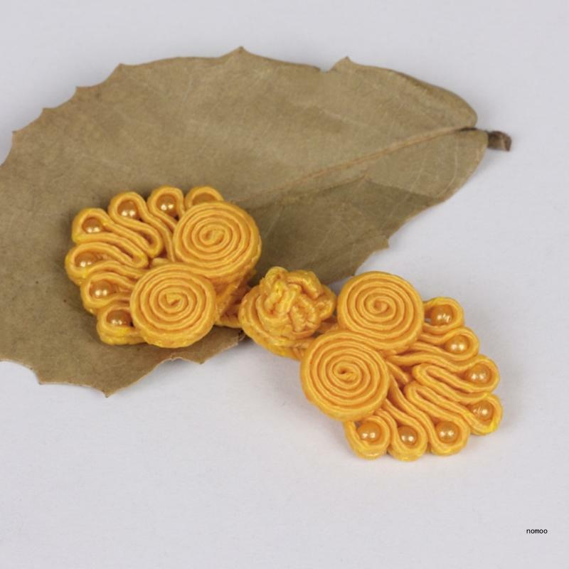 Handmade Chinese Knot Button Seven Beads Ribbon Fastener Costume DIY Craft
