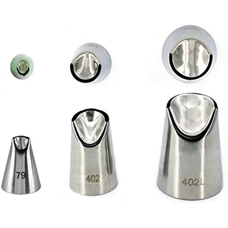 Premium Stainless Steel Piping Nozzles Kit with 3 Different Tips for Cookies Cupcake and Cake Decorating