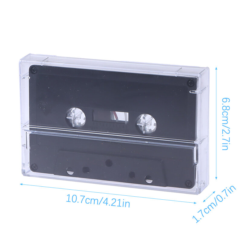 1Set Audio Tape Clear Storage Box Standard Cassette Color Blank Tape Player With 45 Minutes Magnetic  For Speech Music Recording