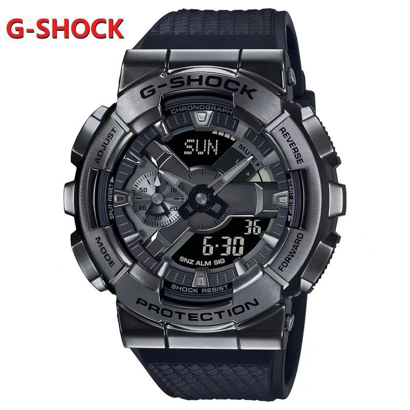 G-SHOCK GST-GM-110 남성용 스포츠 방수 시계, 다기능 자동 달력 알람, 주간 스톱워치 시계, LED 조명