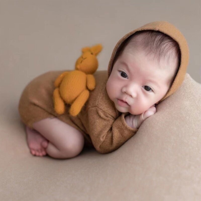 Rekwizyty fotograficzne dla noworodków Romper z długimi rękawami zdjęcie dziecka kostiumy rekwizyty do zdjęć dla niemowląt prezenty na przyjęcie bociankowe body