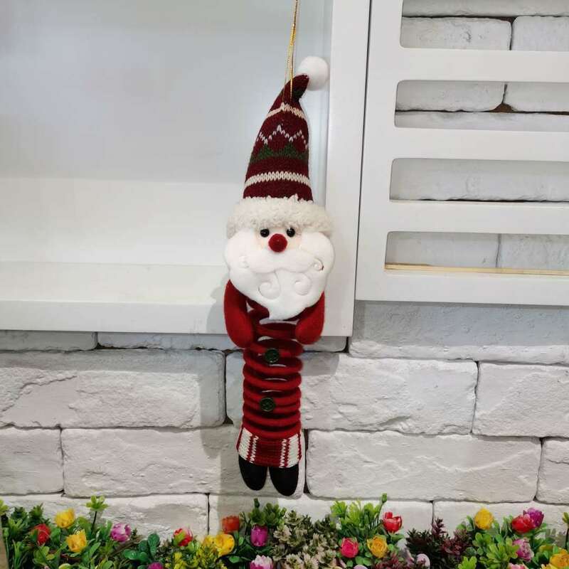 Santa Claus Christmas Doll Elk Christmas Ornaments Pendant Xmas Tree Decorative Poducts Swing Spring Feet Doll Gifts Toys