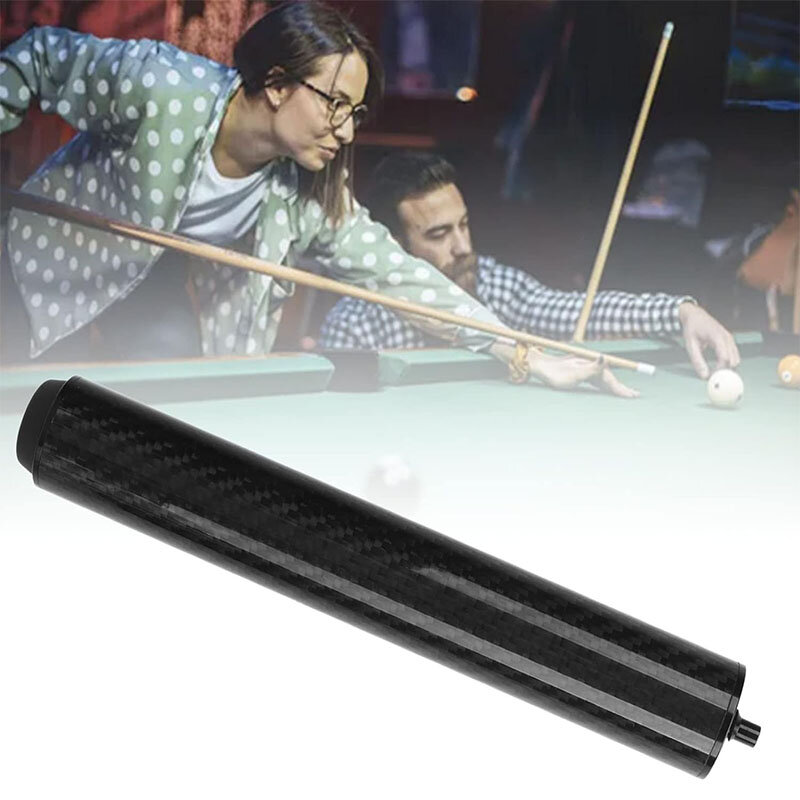 2"/4"/8" Pool Cue Extension With Storage Bag, Professional Carbon Fiber Pool Cue Extension with Bumper for Billiards