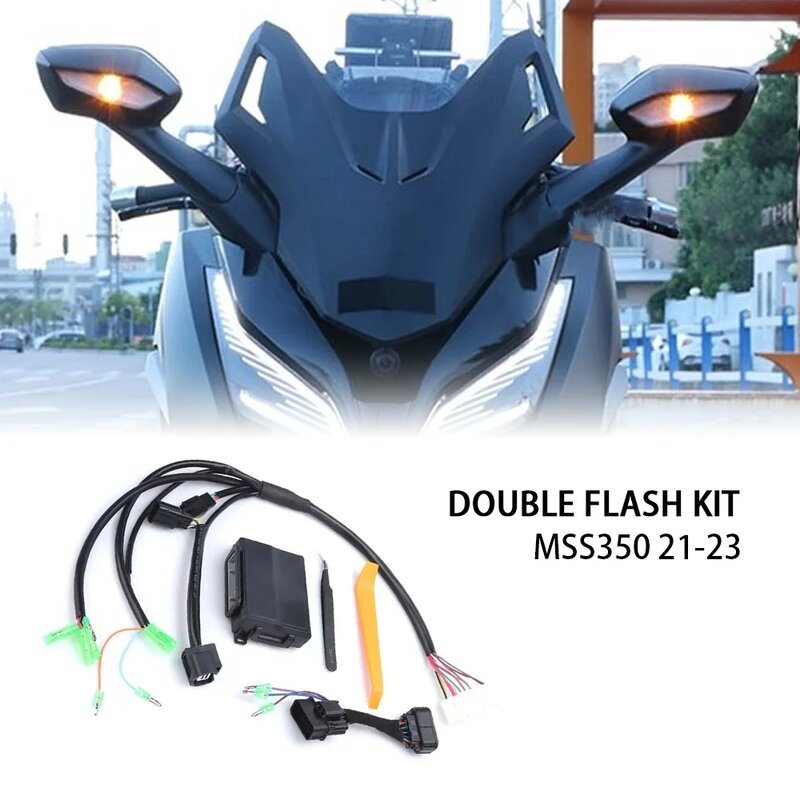 Luz de freno de emergencia ESS para motocicleta, Kit de arnés de cables, indicador de ancho, doble intermitente, para Honda NSS 350 NSS350