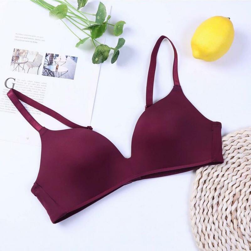 Padded Wireless Bra Comfortable Wireless Padded Bra with Adjustable Straps for Women Backless Solid Color Brassiere Thin