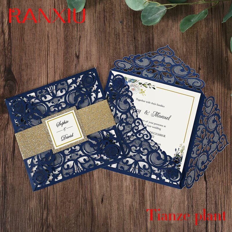 Custom luxurious royal style wedding invitation card envelope cards invitation wedding