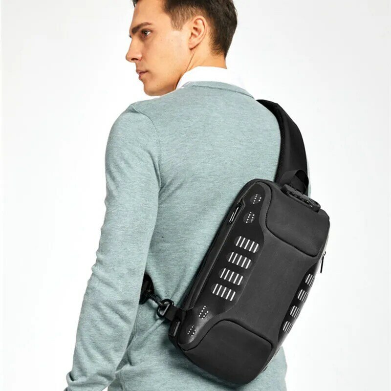 Нагрудная сумка OZUKO Мужская многофункциональная, сумочка кросс-боди с защитой от кражи, мессенджер на плечо, водонепроницаемый мешок для коротких поездок