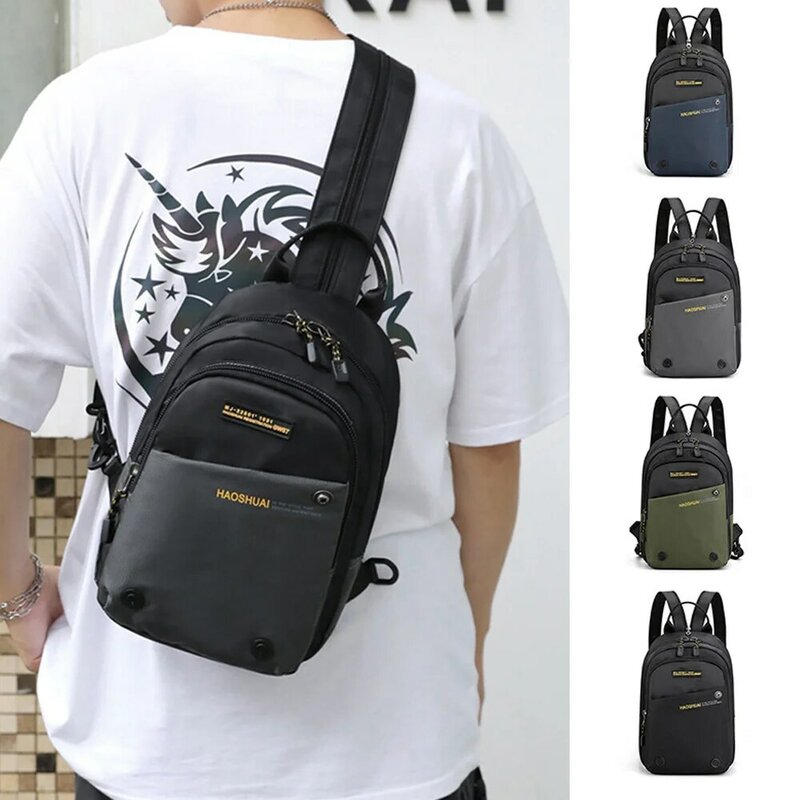 Нейлоновый рюкзак для мужчин, мессенджер через плечо, нагрудная сумка, многофункциональный мужской модный маленький ранец в стиле милитари для путешествий