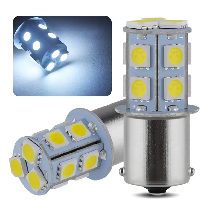 Auto LED Turn Signal Light, 1156 BA15S, 1157 BAY15D, 13LED, 5050, Lâmpadas traseiras, lâmpada de backup, DC 12V, luz reversa, lâmpada estroboscópica