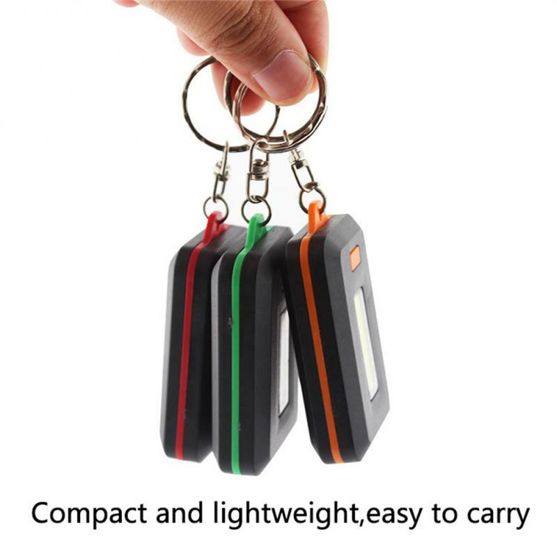 Portachiavi con luce notturna COB LED torcia portachiavi sport all'aria aperta luce di emergenza portatile campeggio escursionismo luce portachiavi lampada