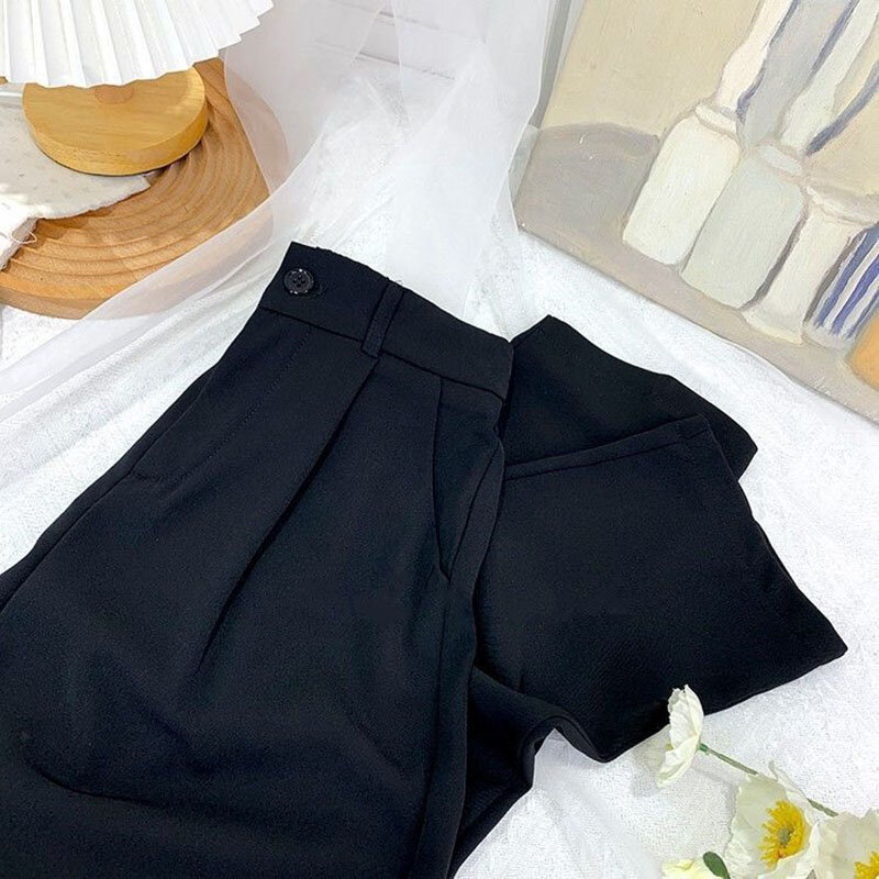 Hohe Taille Koreanische Büro Damen Anzug Hosen Frauen Mode Dünne Abschnitt Casual Taste Knöchel Länge Hosen Weibliche Gerade Hosen
