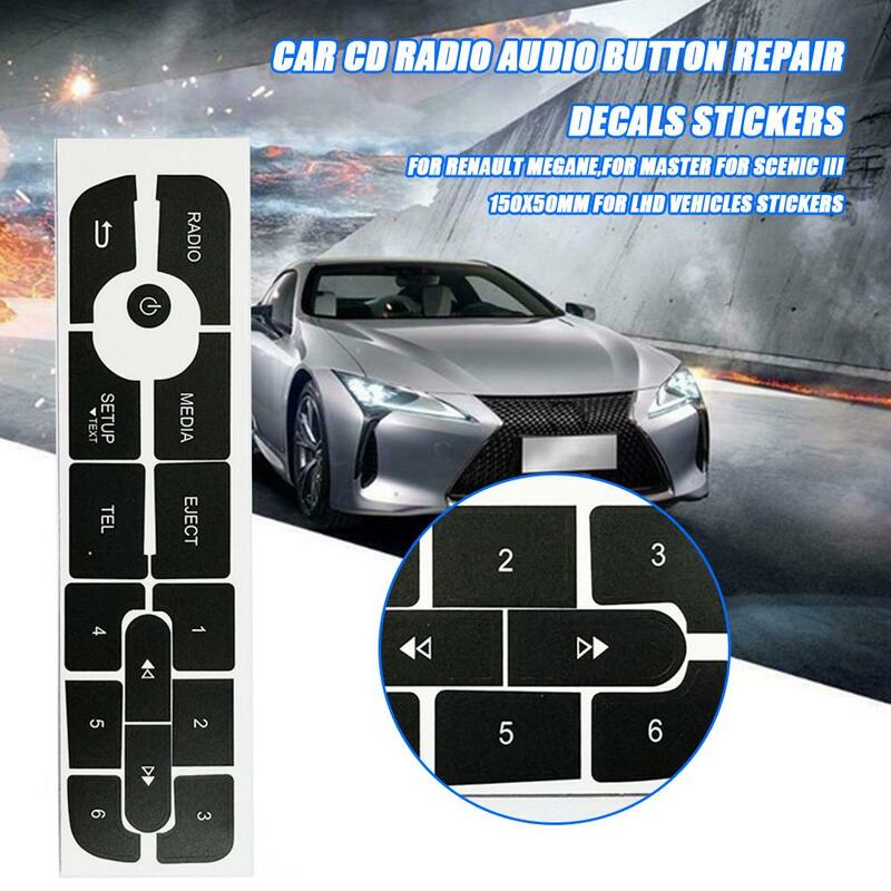 Auto Cd Radio Audio Knop Reparatie Stickers Voor Renault Megane Voor Master Voor Scenic 3 150X50Mm Voor Lhd Voertuigen Sticke L1a7