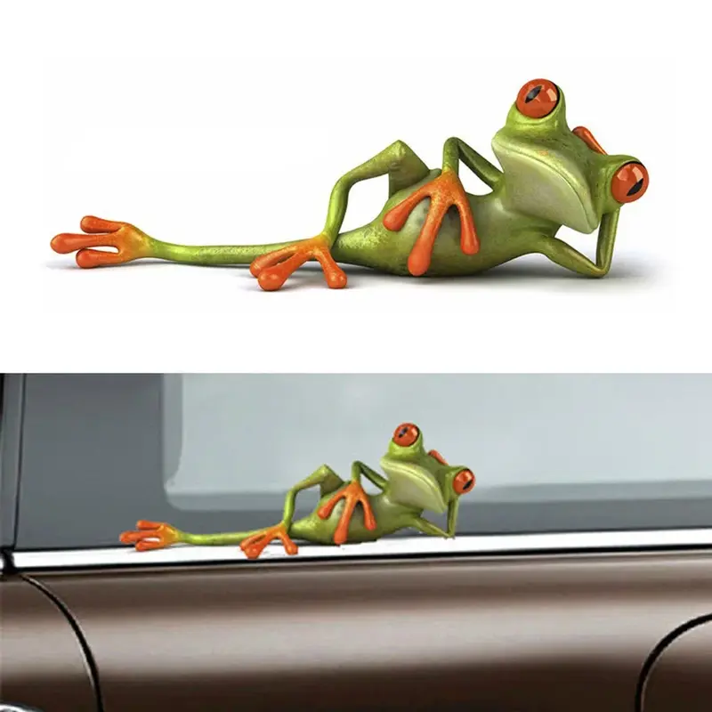 Cartoon Car Sticker Lovely 3D Frogs Automobiles Motorcycles Accessories Colorful Vinyl Decal Cover Scratches,16cm*13cm