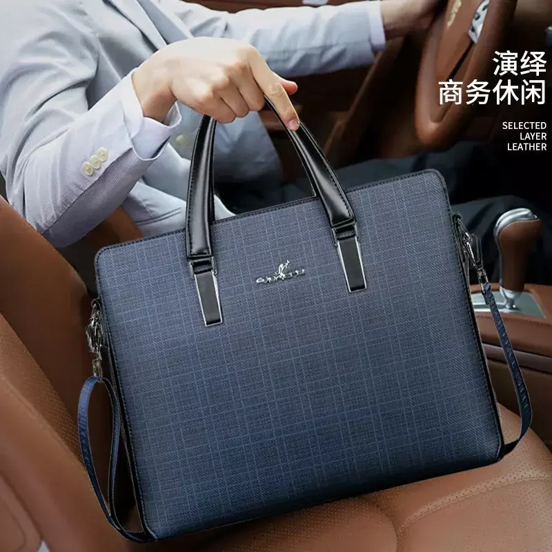 Bolsas masculinas de negócios, grande sacola de luxo, maleta executiva masculina, bolsa para laptop, ombro Messenger Designer, escritório masculino, 2024
