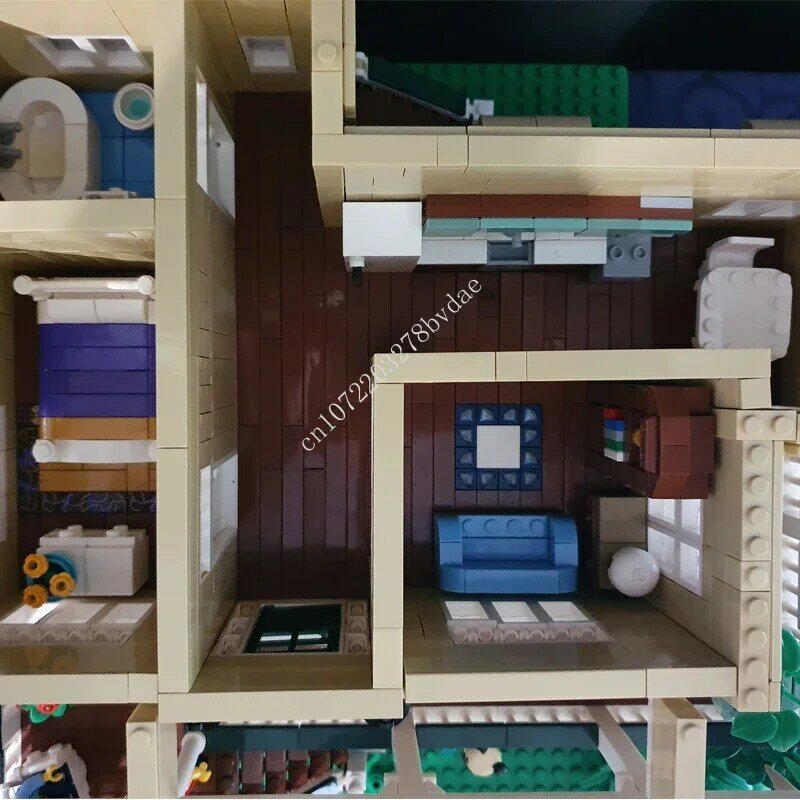 MOC 모듈식 전통 퀸즐랜더 스트리트 뷰, 현대 건축 모델, 빌딩 블록 벽돌, DIY 장난감, 생일 선물, 2292 개