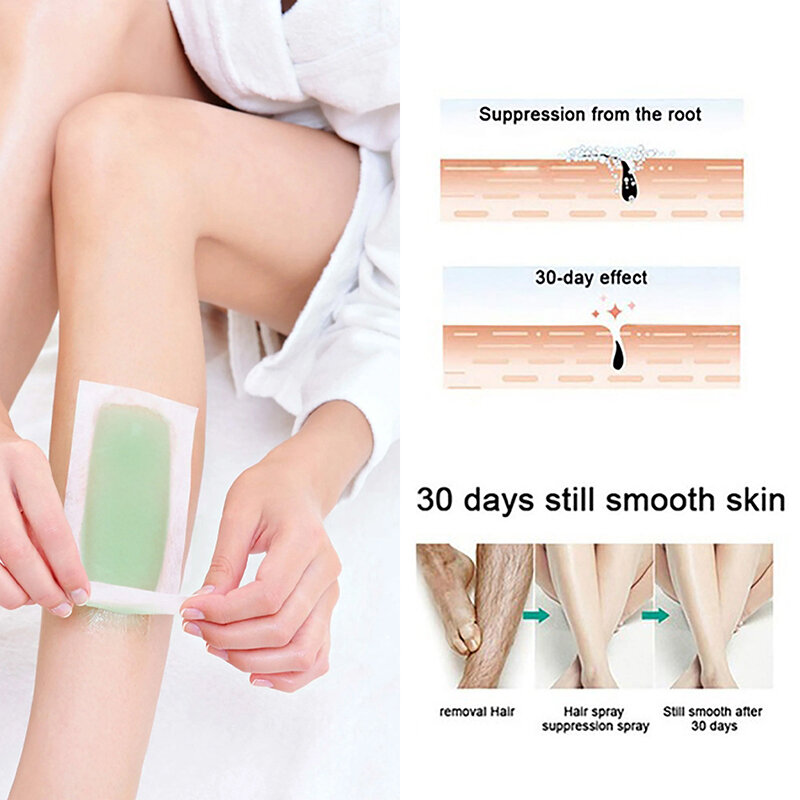 40Pcs/Set Professional Hair Removal Double Sides Cold Wax Strips Depilatory Paper Beauty Tools For Face/Legs/Bikini/Arm/Neck