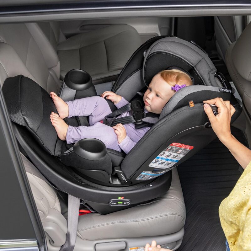 Вращающееся автомобильное сиденье Evenflo вращающееся все в одном с быстрострострой искусственностью (задний серый)