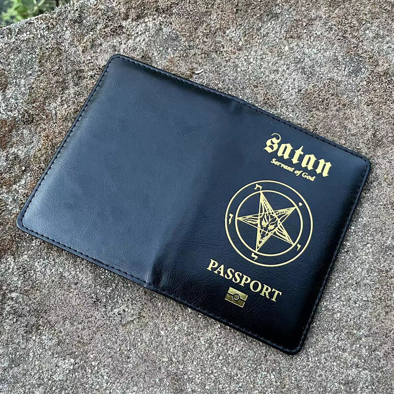 Copertina porta passaporto del regno del diavolo satana custodia per passaporto da viaggio sul passaporto