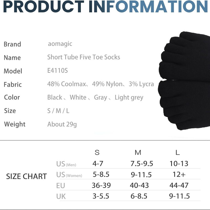 Coolmax-calcetines tobilleros de cinco dedos para hombre y mujer, medias transpirables de secado rápido, ligeras, 3 pares