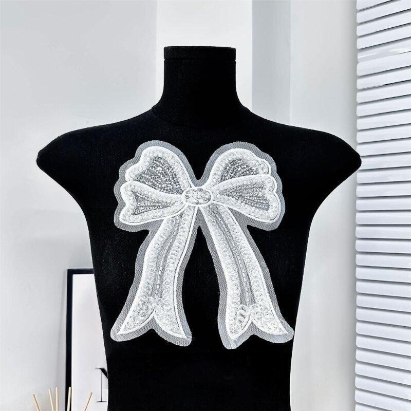 Sequins Bowknot May Patches Kẹp tóc đính cho quần áo áo sơ