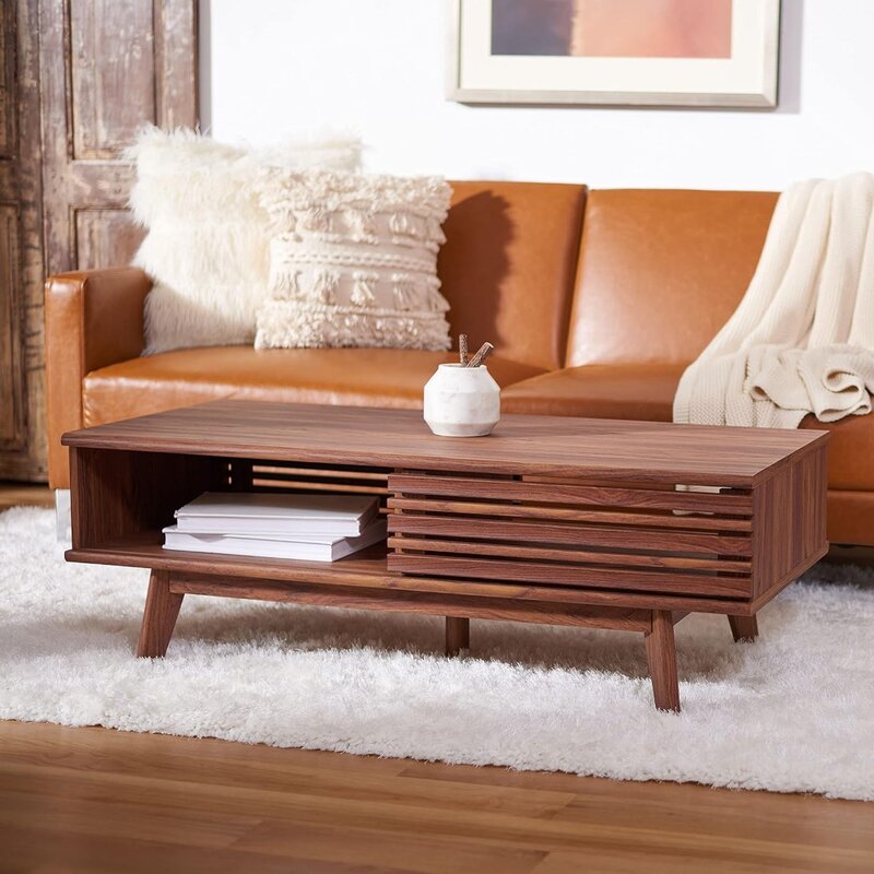 Coffee Table Walnut 1-Shelf (46" W. X 23" D. X 16" H.) Living Room Furniture