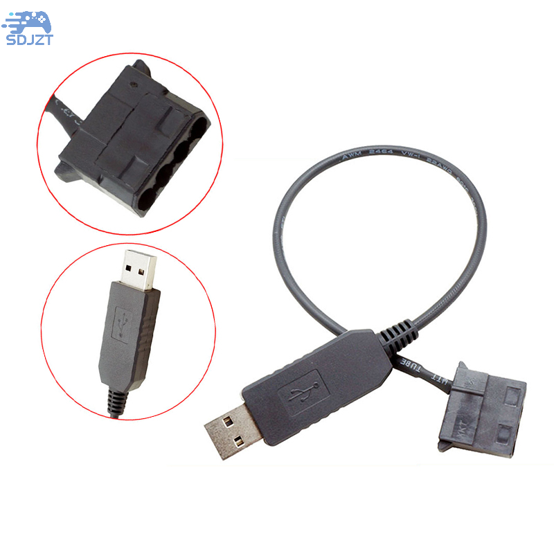 USB To 4Pin PWM 5V To 12V Boost Line USB Sleeved PC Fan Power Adapter Connector Converter Cable For PC Cooling Fans Cooler