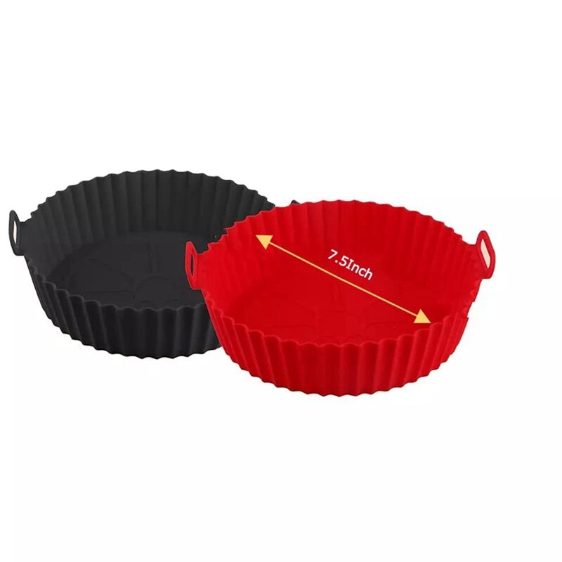 Forros De Fritadeira De Ar De Silicone Reutilizável, Cesta De Fritadeira De Ar, Panela De Fritadeira De Ar, Acessórios De Forno, 2 Pcs