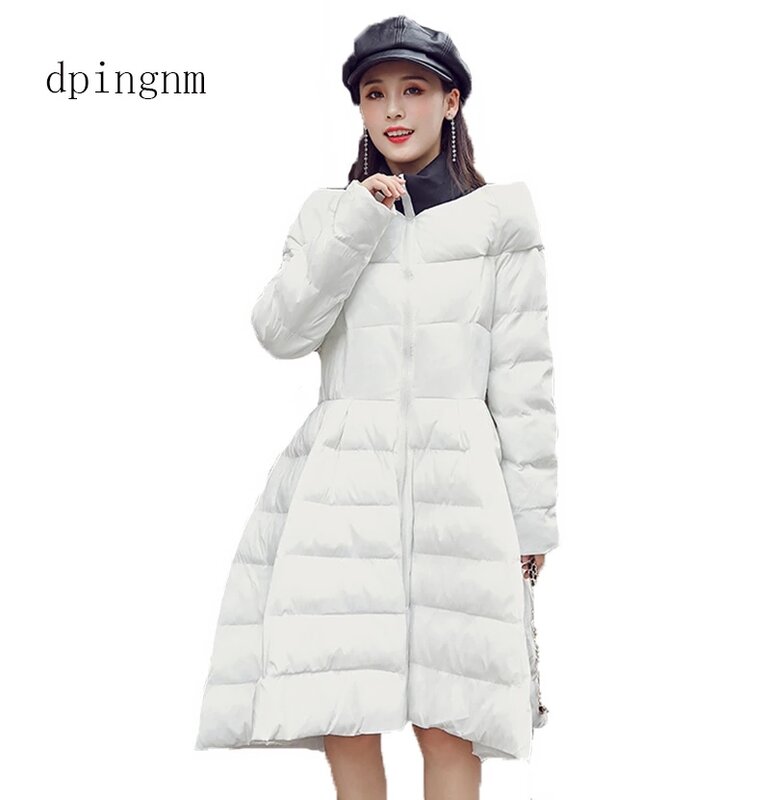 Jaket Musim Dingin Baru Mantel Stand-Callor Kualitas Tinggi Jaket Fashion Wanita Pakaian Wanita Hangat Musim Dingin Parka Kasual
