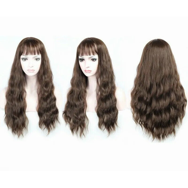 28 ''Synthetic Ombre Body Wave Middle Part Wig for Bla Woman Cosplay Wigs 70cm
