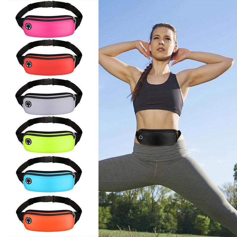 Lightweight Running Bag with Reflective Strip Sports Fanny Pack Mobile Phone Bag with Adjustable Strap Large Capacity Dual-Layer