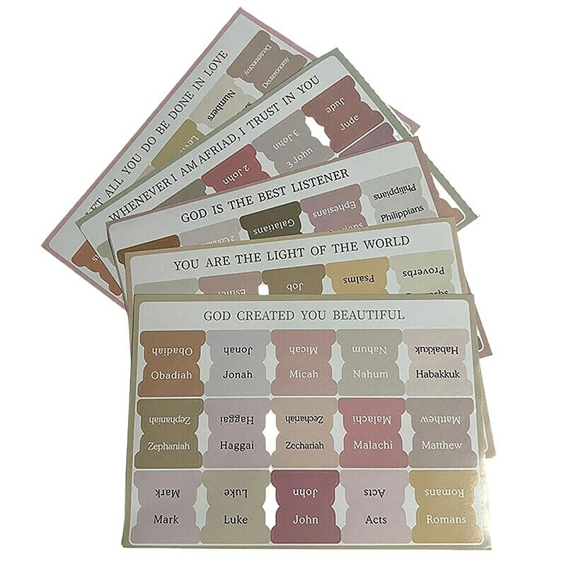 Bible Book Tabs Bookmark Stickers Index Tabs Label Stickers Self-Adhesive Stationery Paper Tabs Study Supplies Accessories