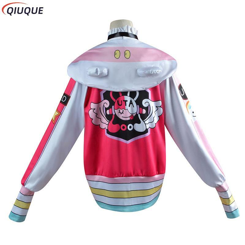 Anime Film RED Uta Cosplay Costume Wig Earphone Women Girls Daily Coat Dress Adult Children Halloween Carnival Party Outfit