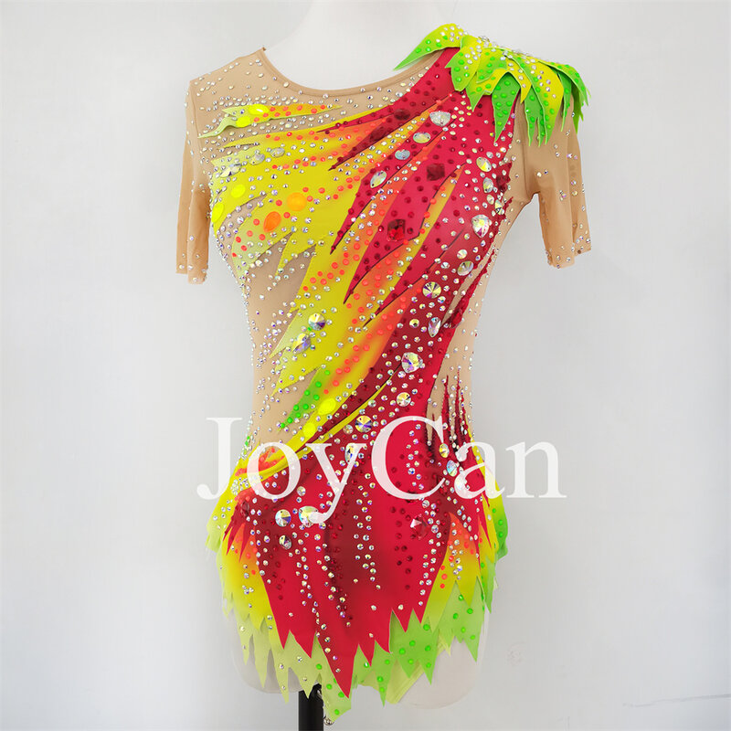 ملابس نسائية أنيقة من JoyCan للجمباز سبانديكس ، ملابس رقص الفتيات ، برتقالي ، منافسة الفتيات
